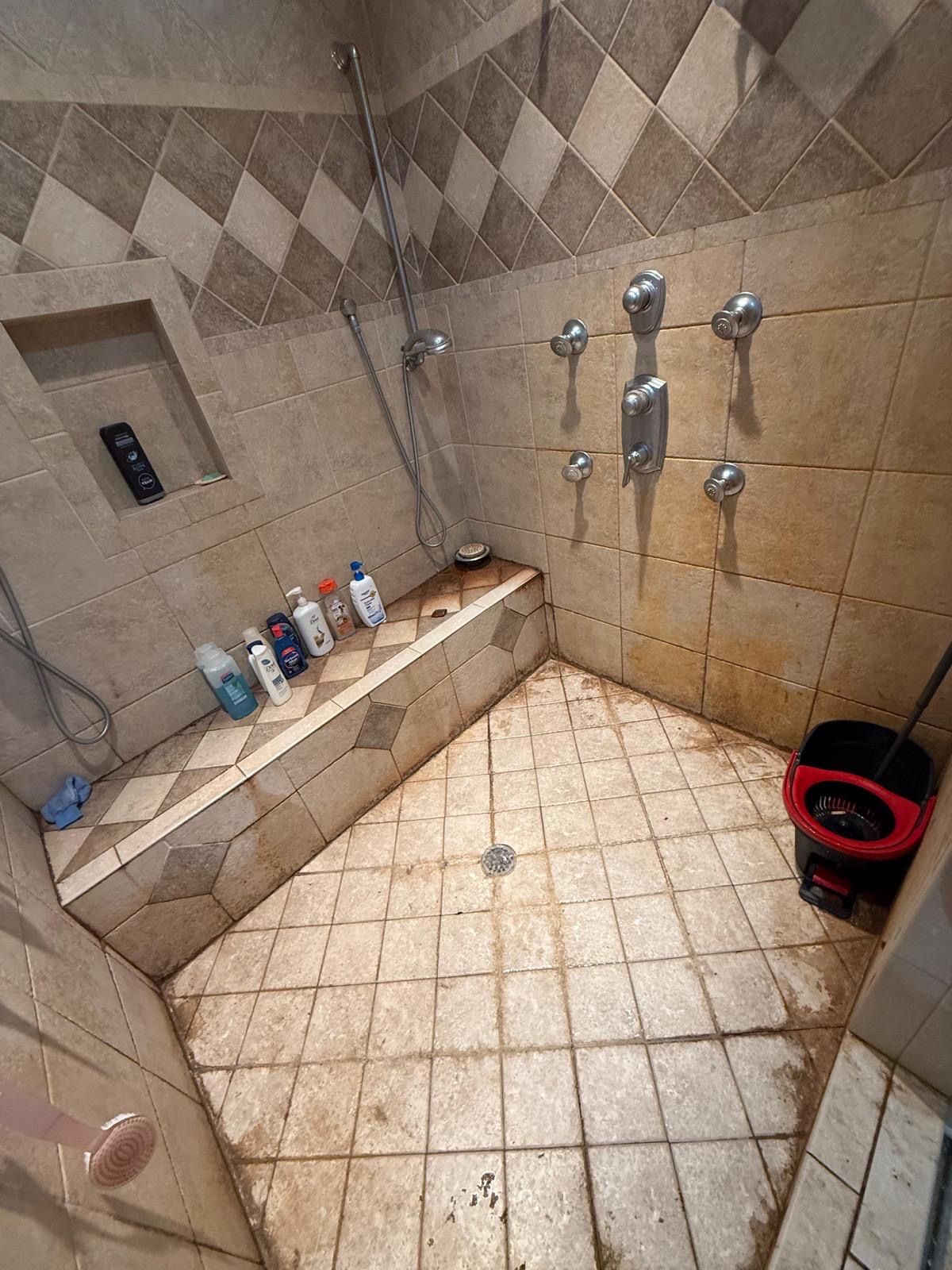 Shower before cleaning